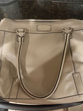 kate spade Taupe Leather Tote Bag